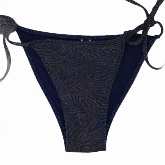 Koral Swim String Bikini Bottoms Blue Gold M - Picture 11 of 11